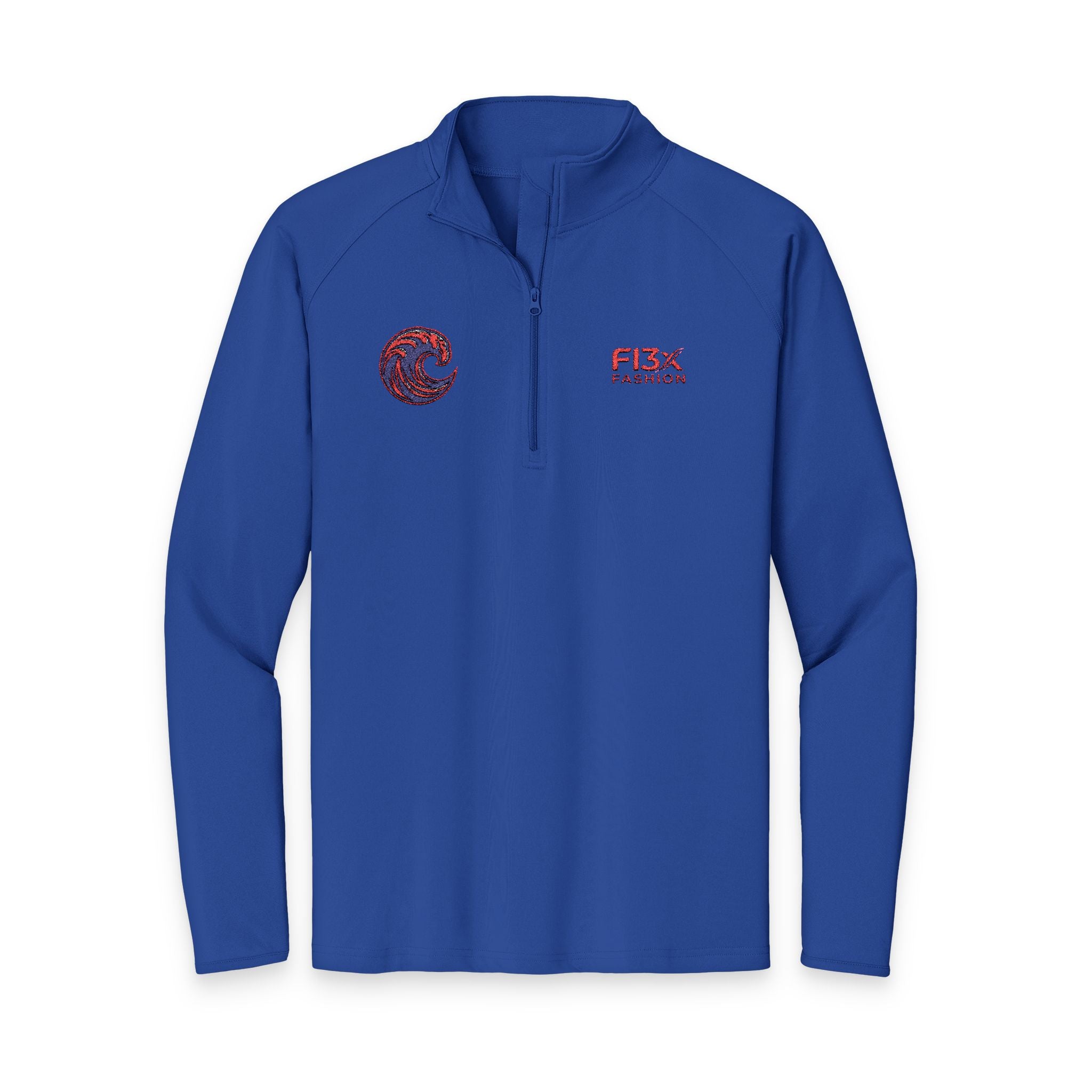 Embroidered Men's Quarter-Zip Pullover — FISX Racing Logo