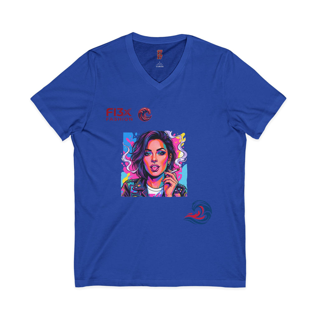 Pop Art Portrait V-Neck Tee — FI3xFashion Graphic T-Shirt