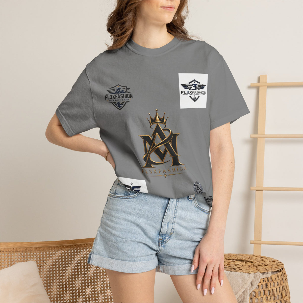 Graphic T-Shirt — Mythic Warrior Back Print with Crest Logos