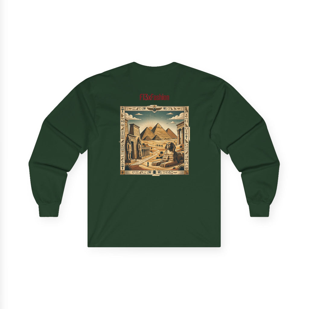 Egyptian Pyramids Vintage Graphic Long Sleeve Tee