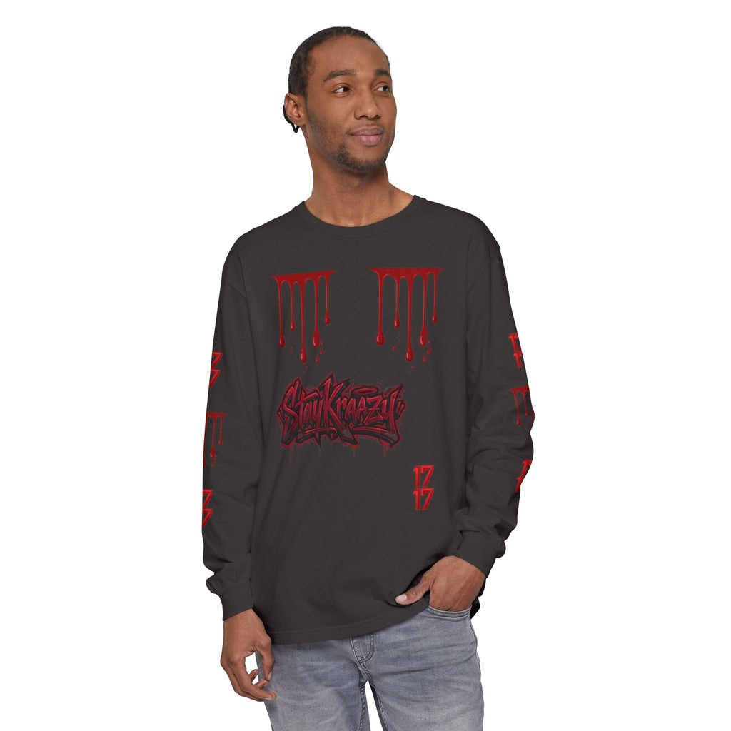 Blood Drip Graphic Long Sleeve Tee