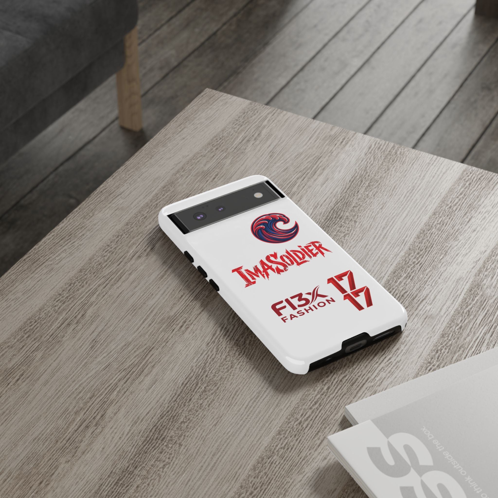 Phone Case — 'ImaSoldier' Red Wave Protective Hard Case