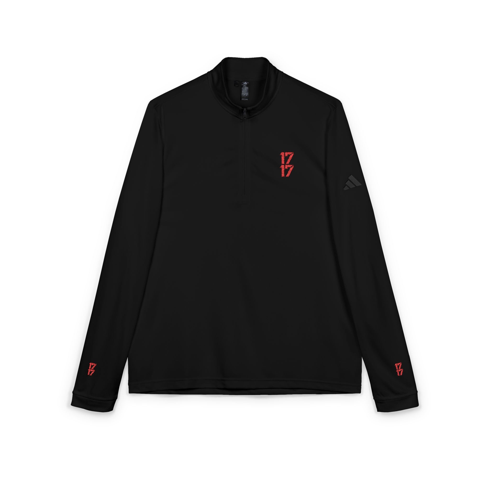 Embroidered adidas Quarter-Zip Pullover – Lightweight White Performance Top