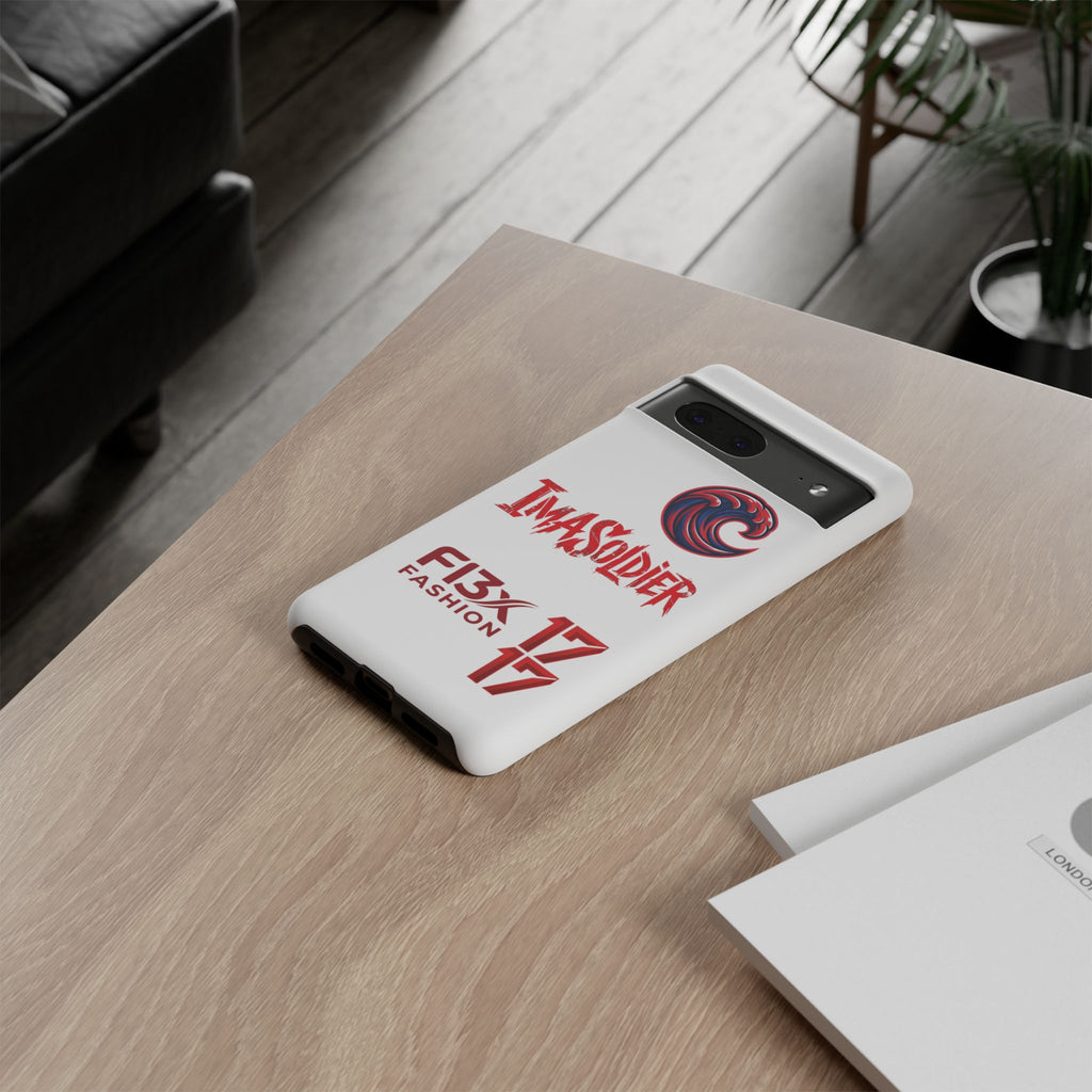 Phone Case — 'ImaSoldier' Red Wave Protective Hard Case