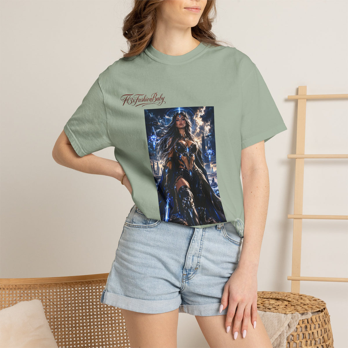 Fantasy Warrior Graphic T-Shirt — "FB7FashionBaby" Logo Tee