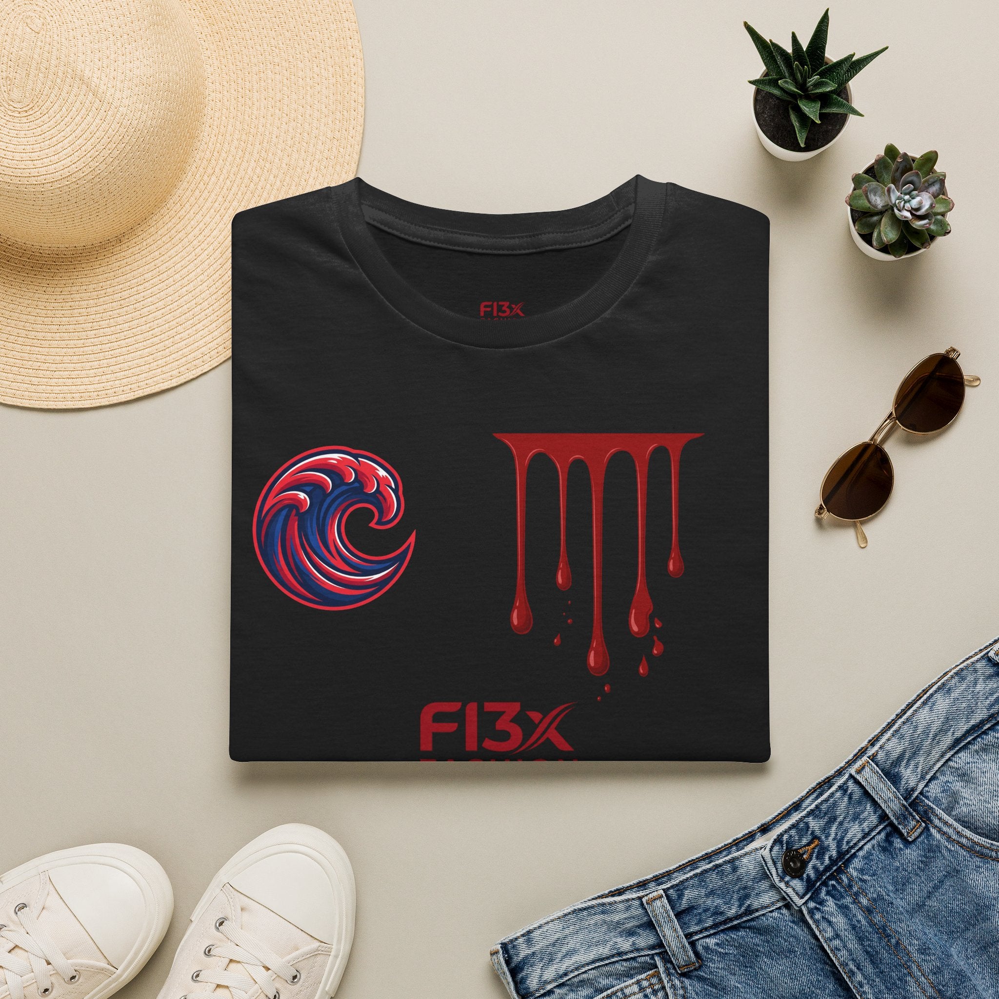 Graphic Tee — F13x Fashion Drip & Wave Design