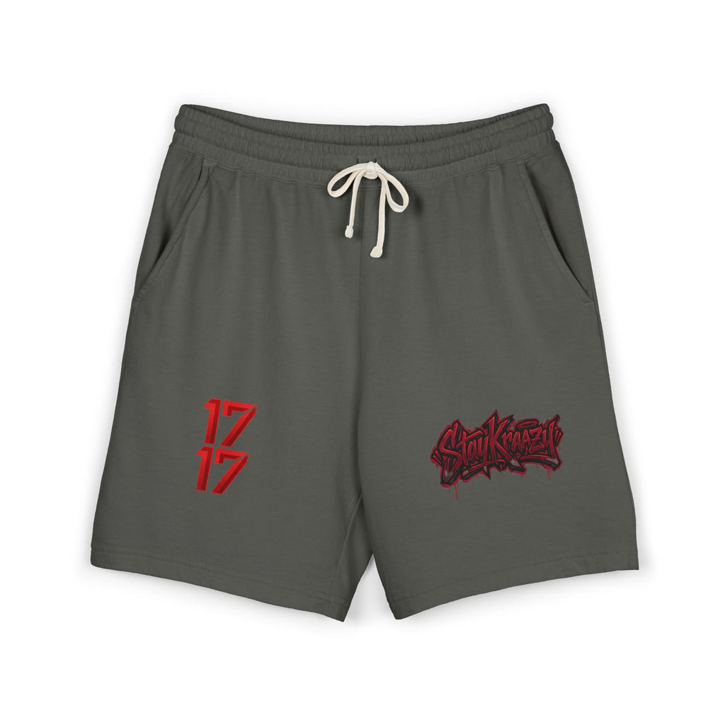 Fleece Sweat Shorts — Retro Egyptian Pyramids & 17 Graphic Lounge Shorts