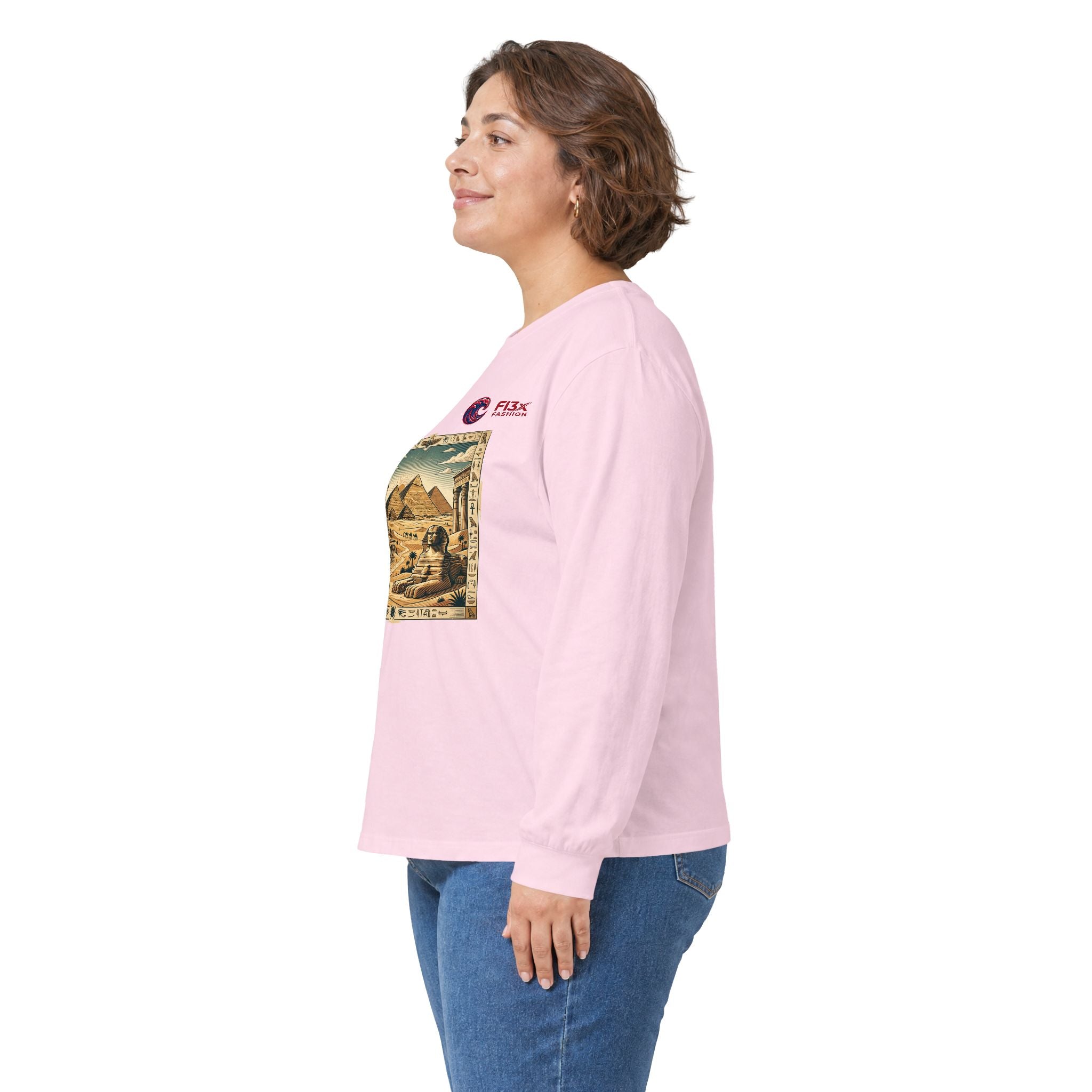 Egyptian Pyramids Vintage Graphic Long Sleeve Tee