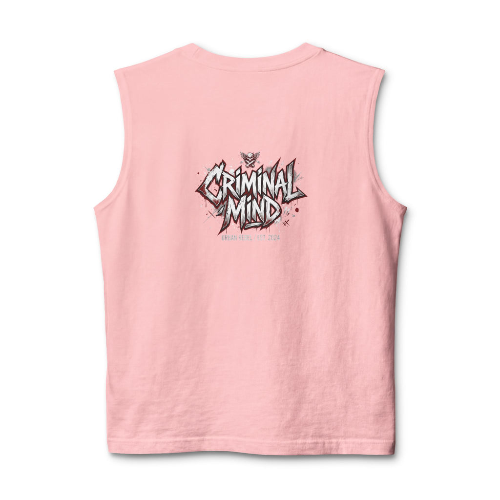 Criminal Mind Graphic Muscle Tank — Edgy Streetwear Band Tee