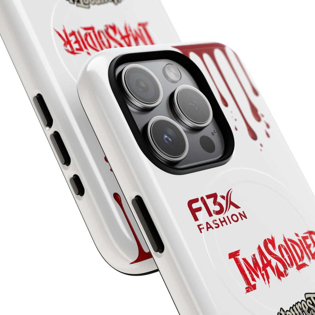 Tough Magnetic Phone Case — 'ImASoldier' Blood Drip Gaming Design