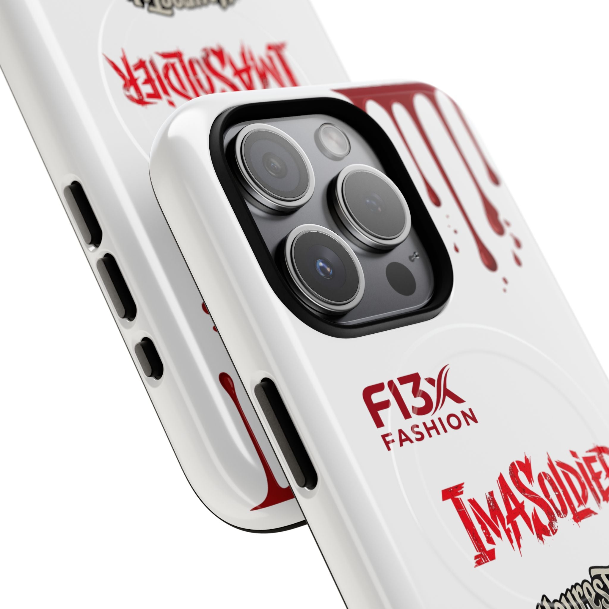Tough Magnetic Phone Case — 'ImASoldier' Blood Drip Gaming Design