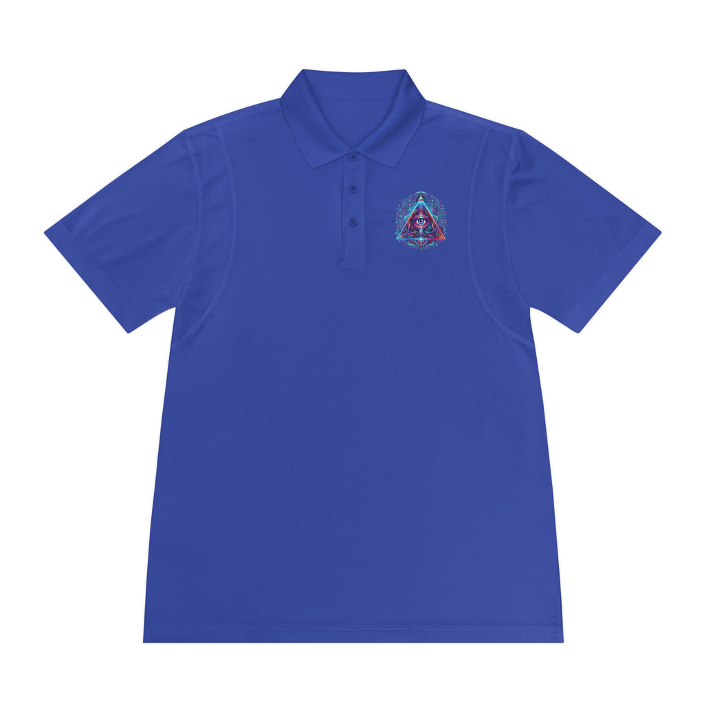 Men's Polo Shirt — Mystic All-Seeing Eye Triangle Design with 17/17 Accent