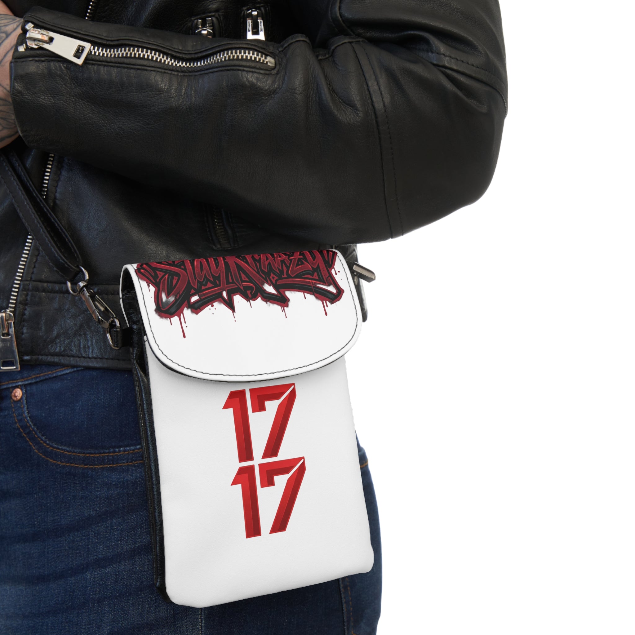 Phone Wallet - Slim Crossbody Cell Phone Wallet with '17 17' Graphic