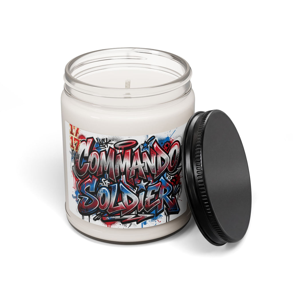 Scented Soy Candle — "Commando Soldier" Graffiti Jar, 9oz