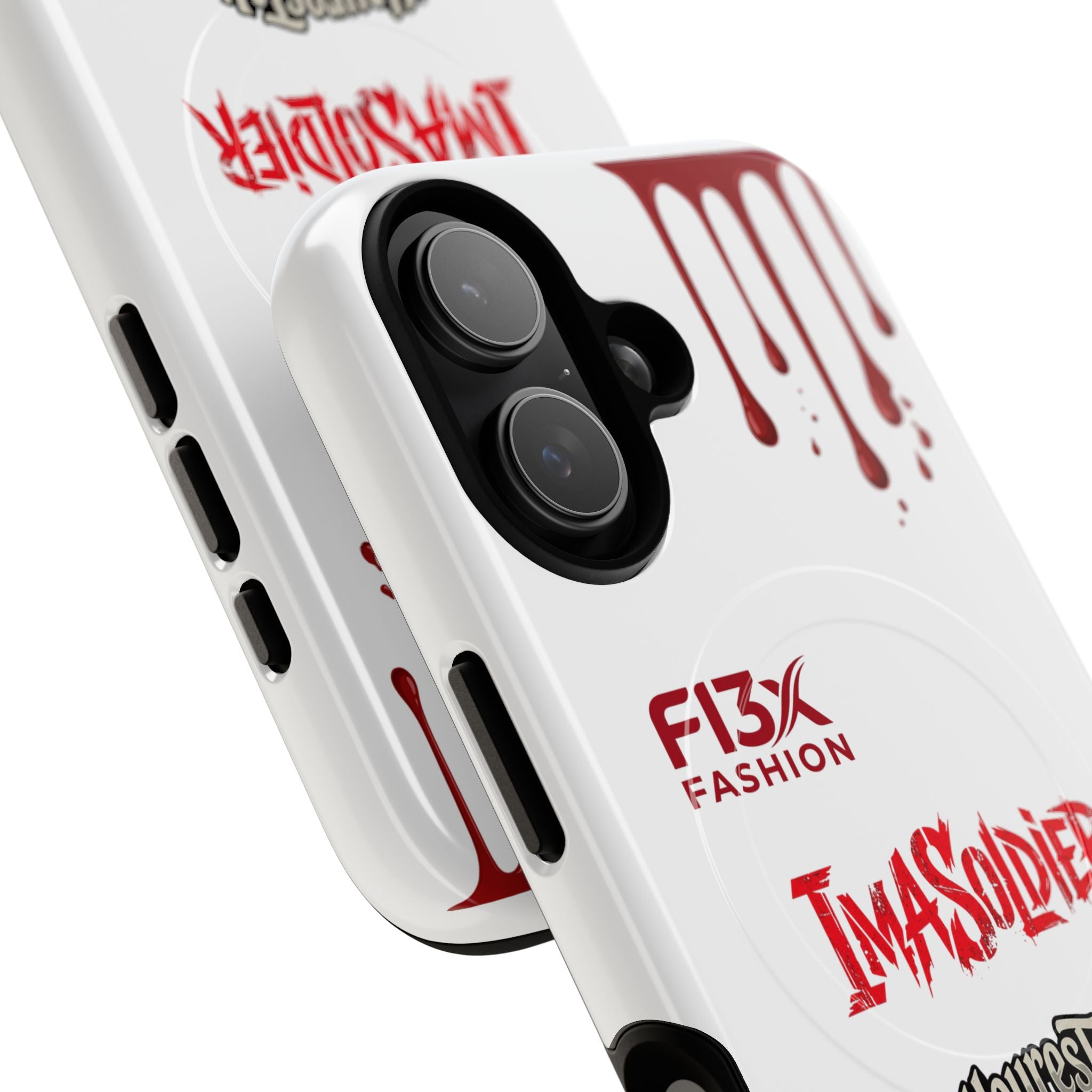 Tough Magnetic Phone Case — 'ImASoldier' Blood Drip Gaming Design