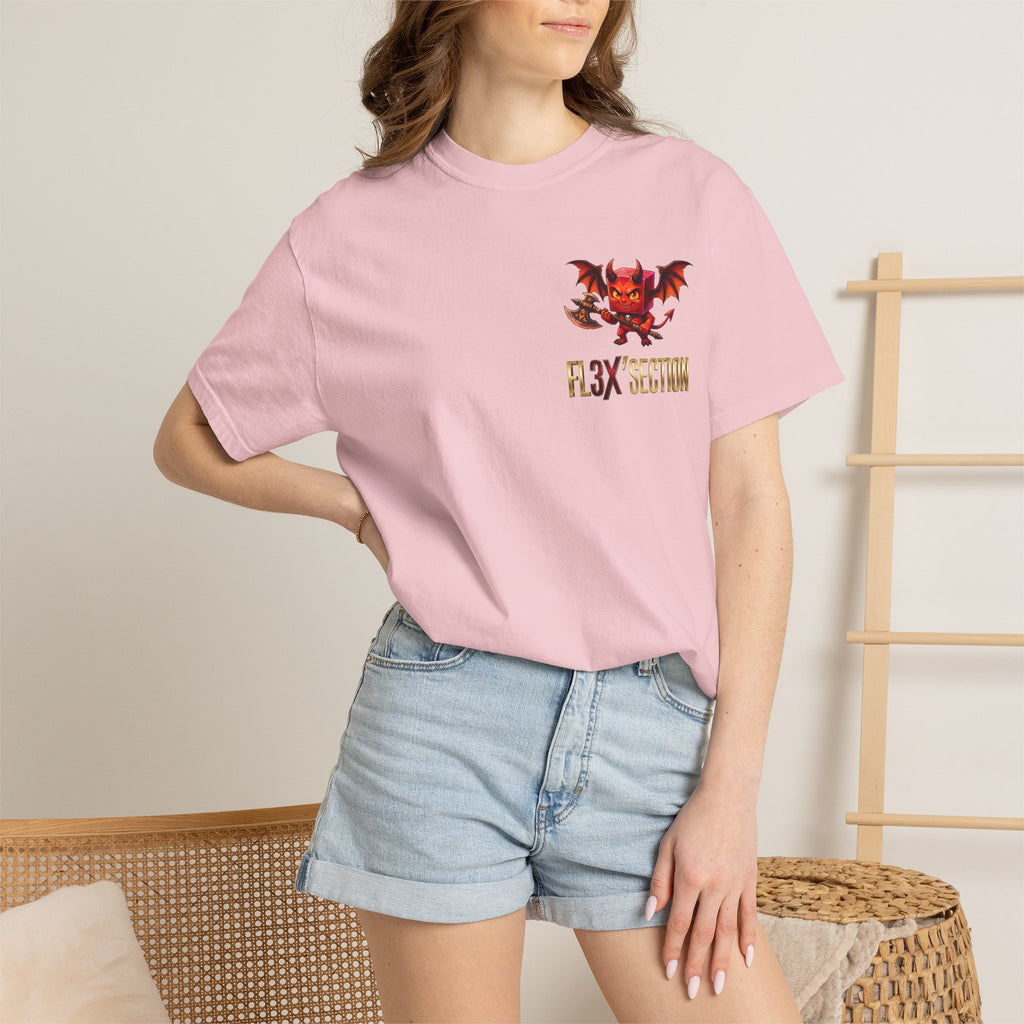 Devil Mascot T-Shirt — 'F13X Fashion' Graphic Tee (Front Chest & Back Print)