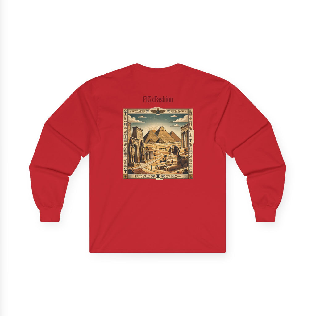 Egyptian Pyramids Vintage Graphic Long Sleeve Tee