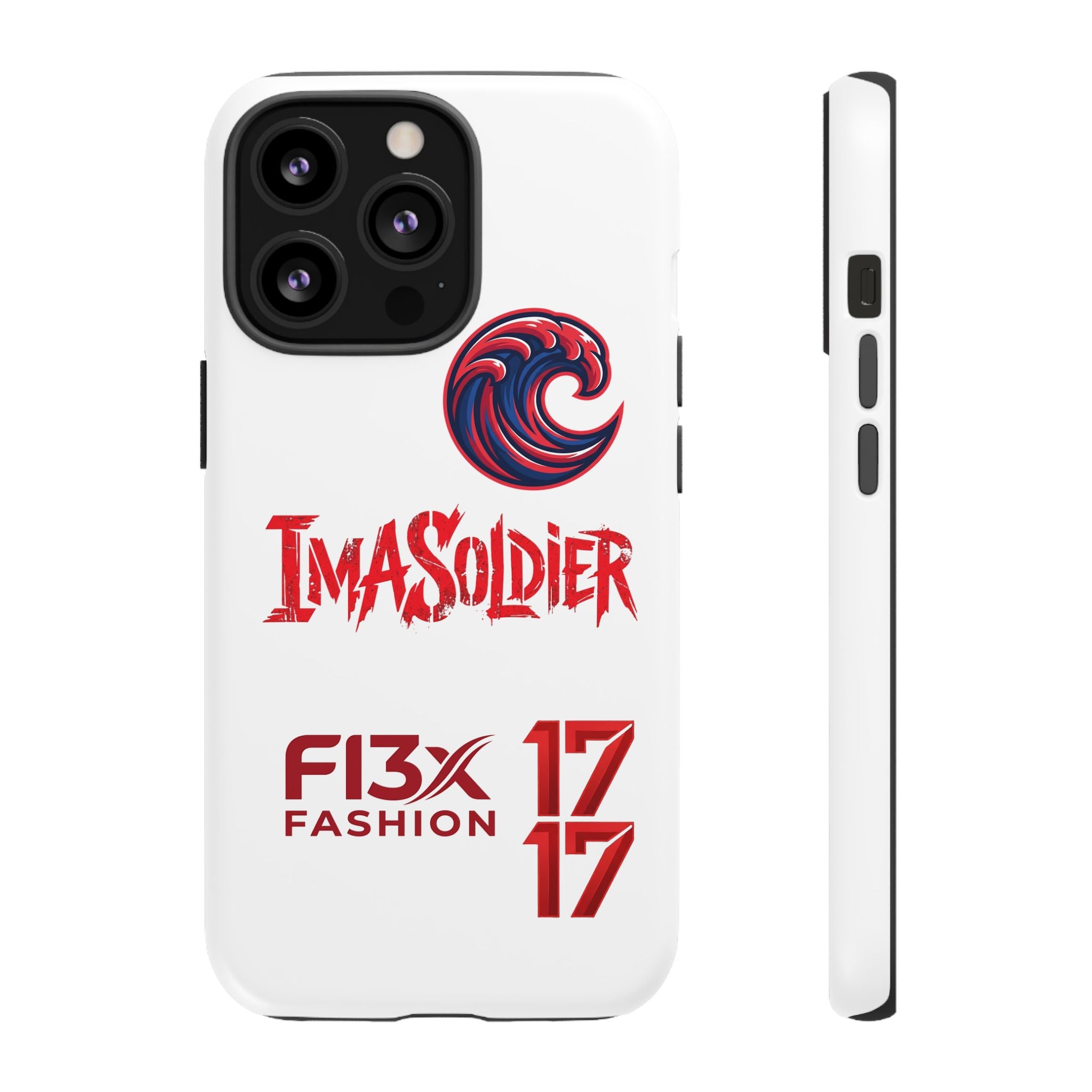 Phone Case — 'ImaSoldier' Red Wave Protective Hard Case