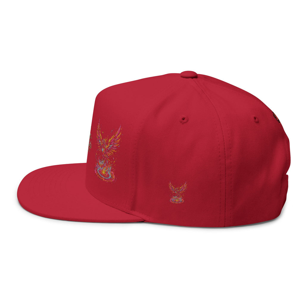 Embroidered Phoenix Flat Bill Cap — F13X Fashion Streetwear Snapback