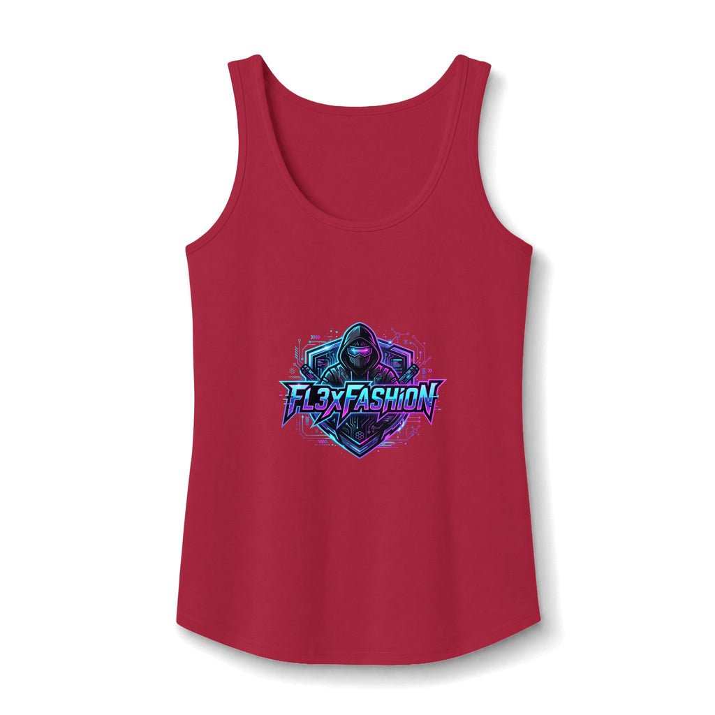 Graphic Gamer Hoodie Tank — 'Flex Fashion' Neon Gamer Logo Women's Tank
