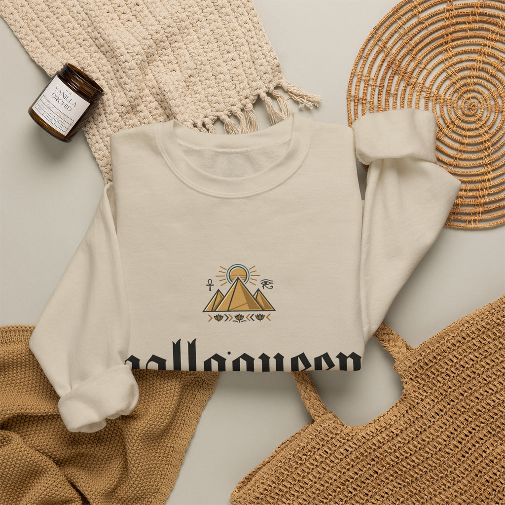 Halloqueen Crewneck Sweatshirt — Gothic Script Halloween Pullover