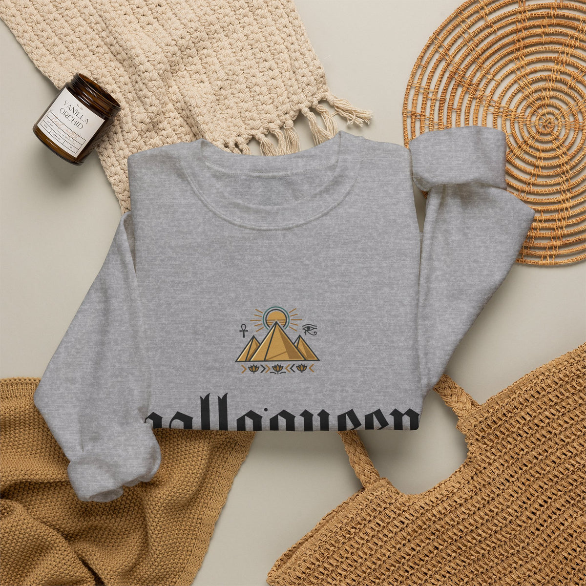 Halloqueen Crewneck Sweatshirt — Gothic Script Halloween Pullover