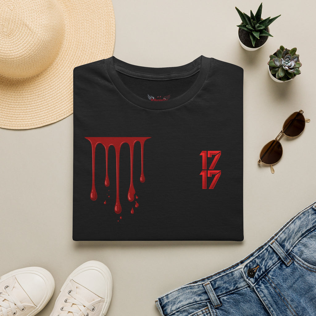 Graphic T-Shirt — Dripping Blood & 17/17 Snake Design