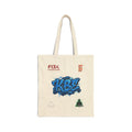 Canvas Tote Bag — Blue Graffiti "KBE" Design Eco Shopper