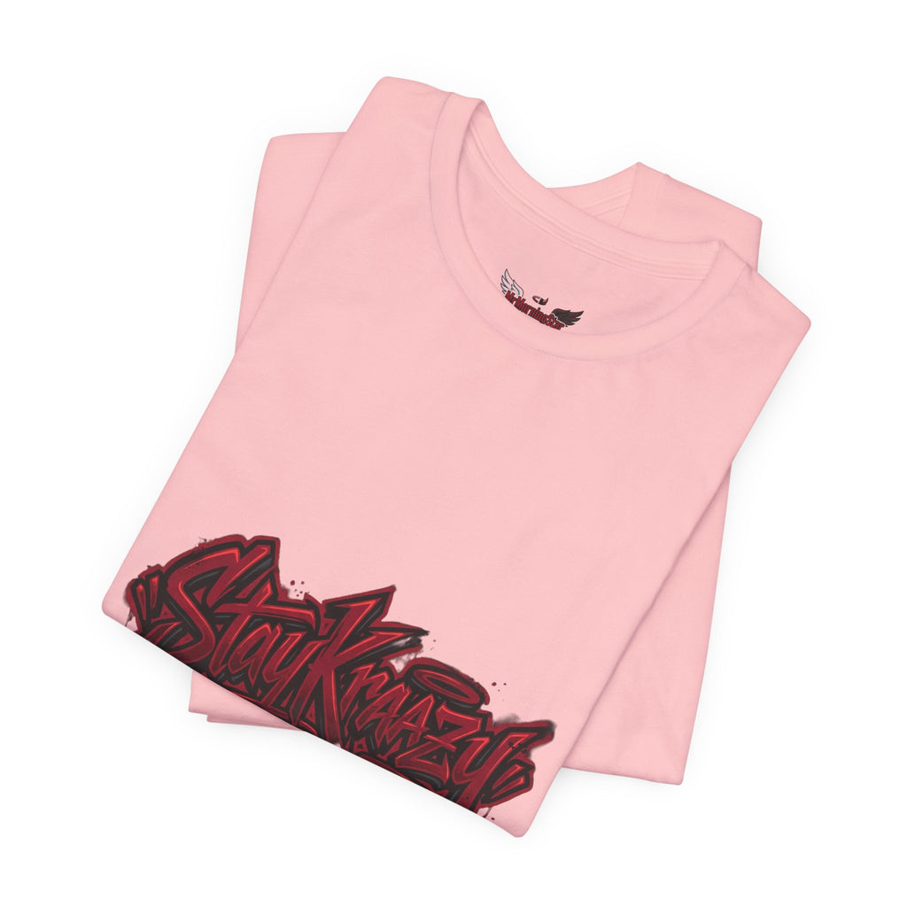 Stay Krazi Graffiti Tee — Red 17 Streetwear T‑Shirt