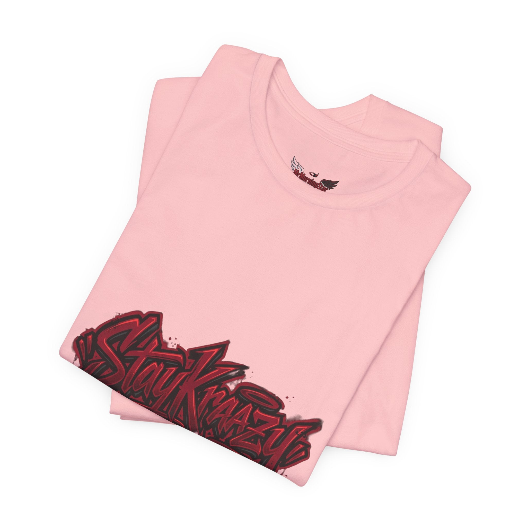 Stay Krazi Graffiti Tee — Red 17 Streetwear T‑Shirt