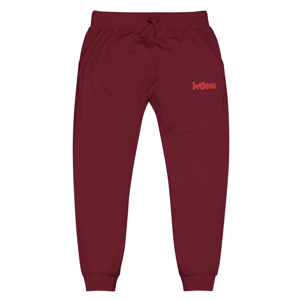 Embroidered "I’m Sorry" Fleece Sweatpants — Cozy White Joggers