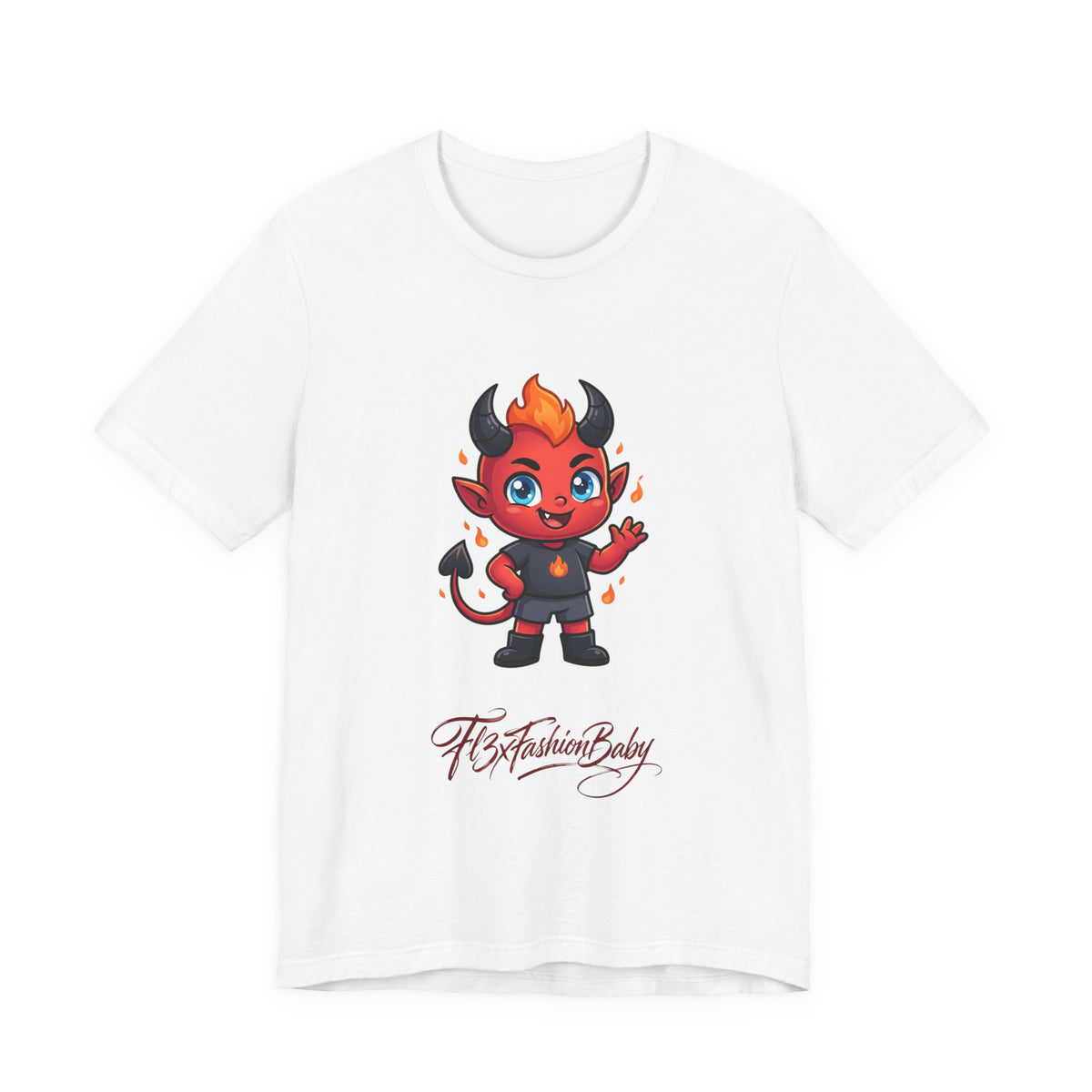 Devil Baby Graphic Tee — Cute Red Demon Cartoon Shirt