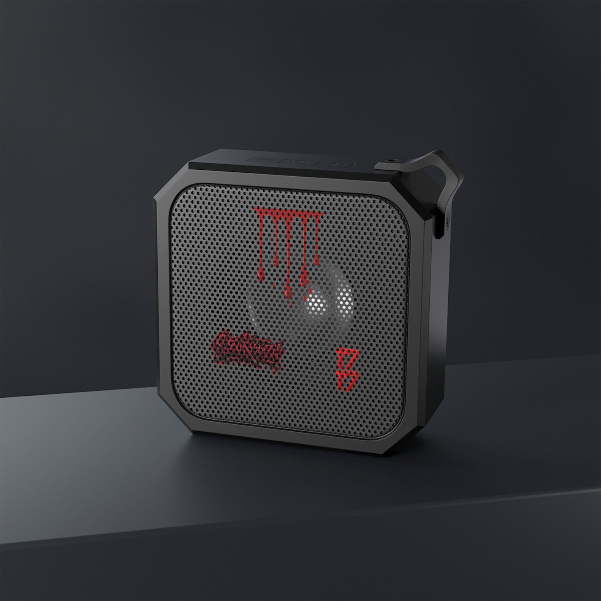 Outdoor Bluetooth Speaker — Blackwater Rugged Speaker with Dripping Red Logo