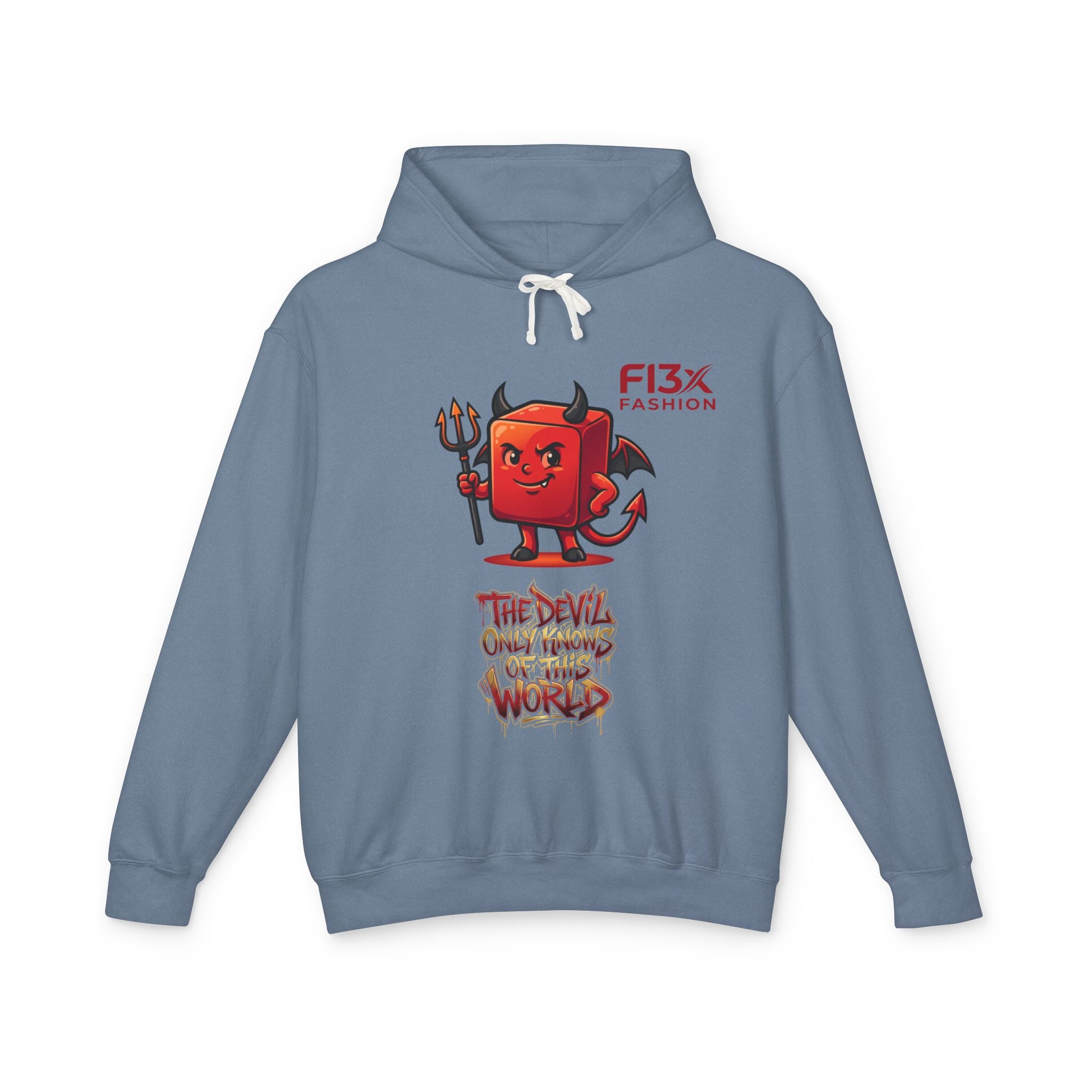 Devil Graphic Hoodie — "The Devil Only Knows of This World" Streetwear Sweatshirt