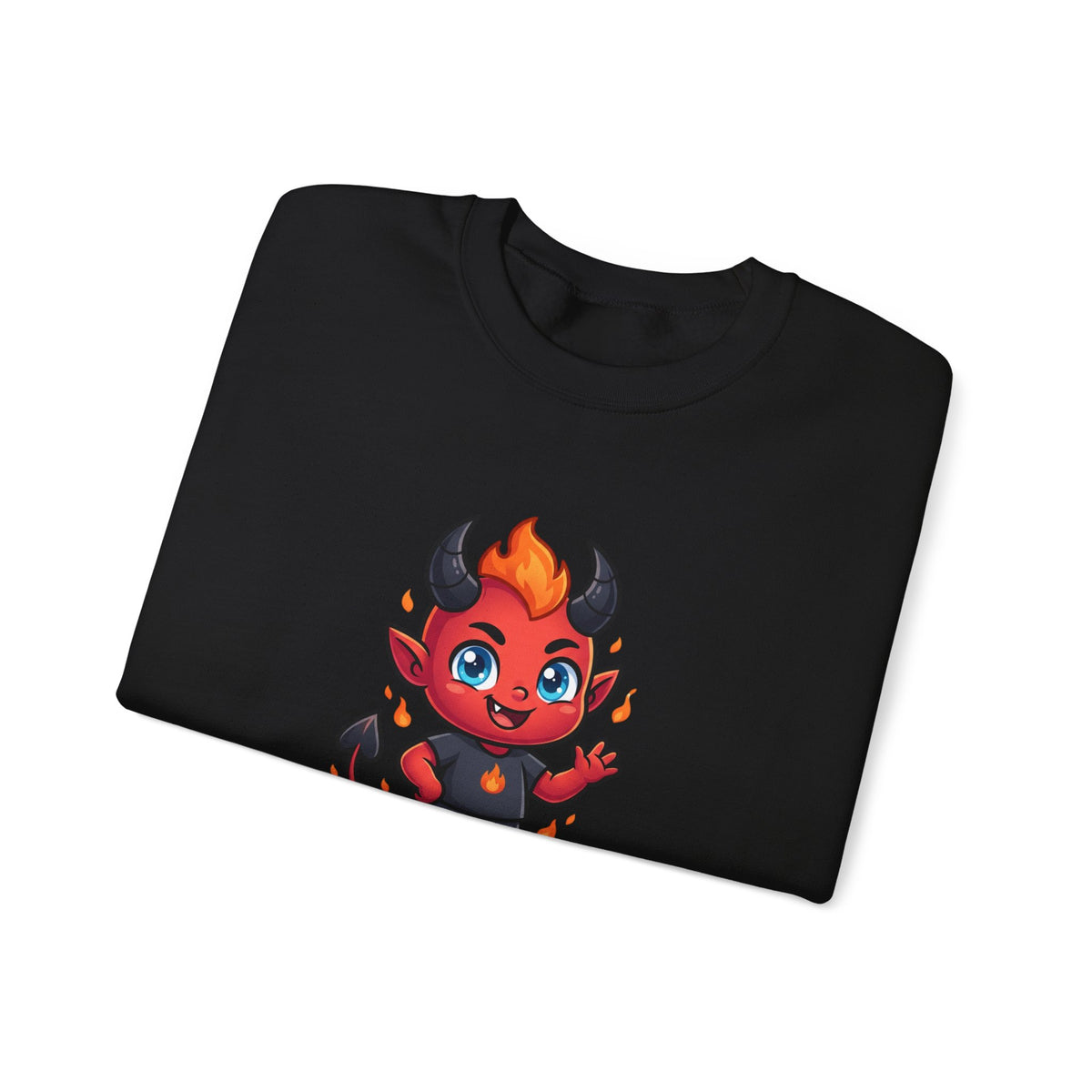 Cute Little Devil Crewneck Sweatshirt — 'Flirtatious Baby' Graphic