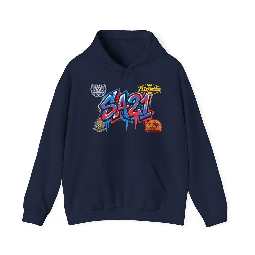 Graffiti S421 Hoodie — Retro Streetwear Graphic Pullover