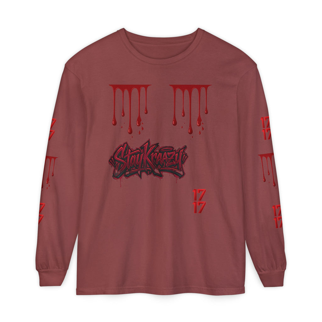 Blood Drip Graphic Long Sleeve Tee