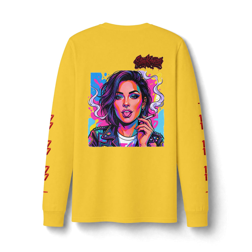 Long Sleeve Tee — Neon Pop Portrait Graphic