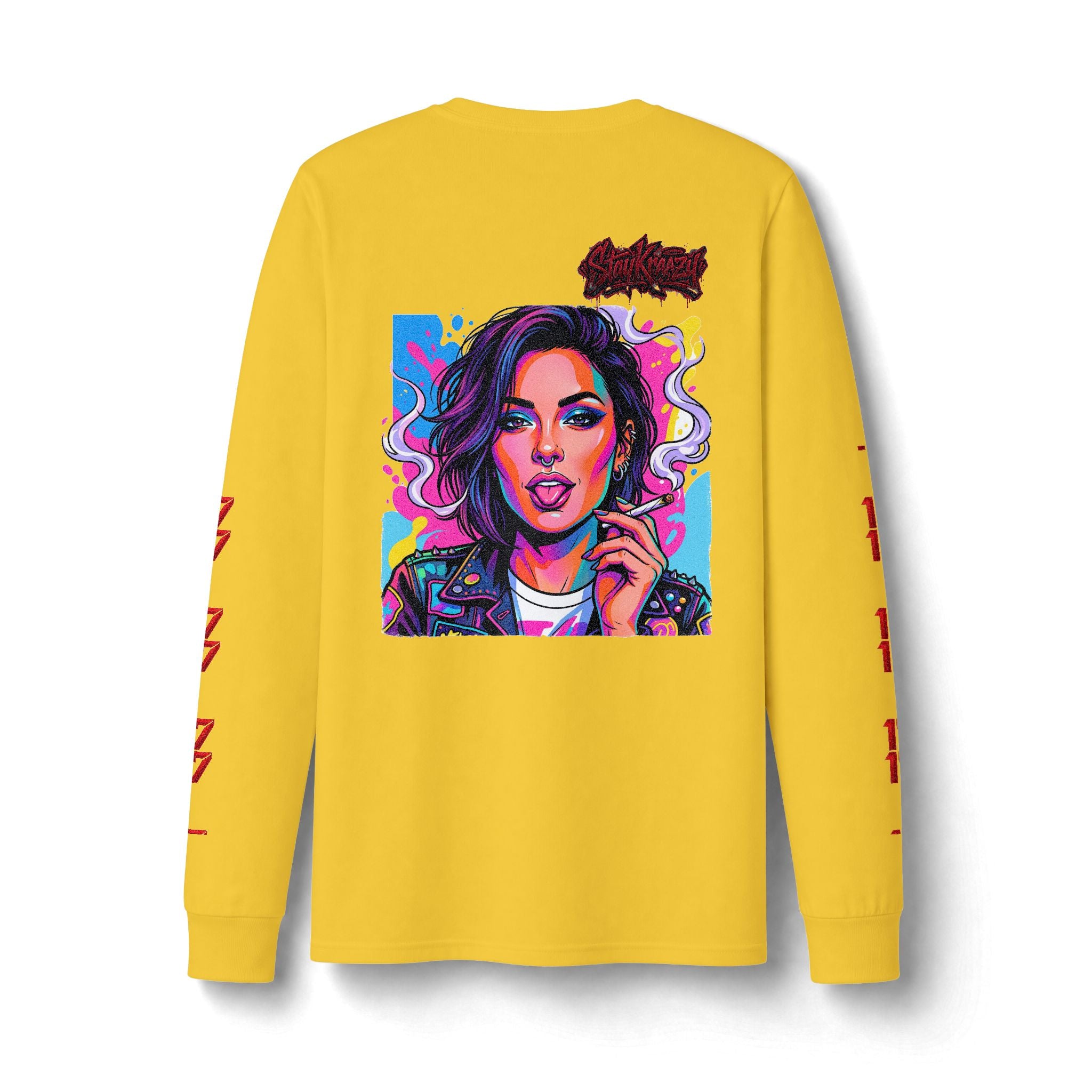 Long Sleeve Tee — Neon Pop Portrait Graphic