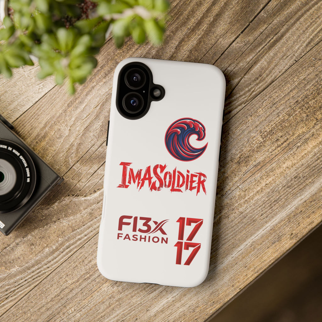 Phone Case — 'ImaSoldier' Red Wave Protective Hard Case