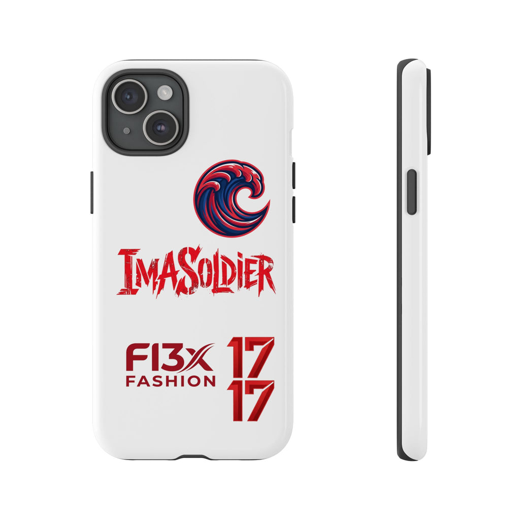 Phone Case — 'ImaSoldier' Red Wave Protective Hard Case