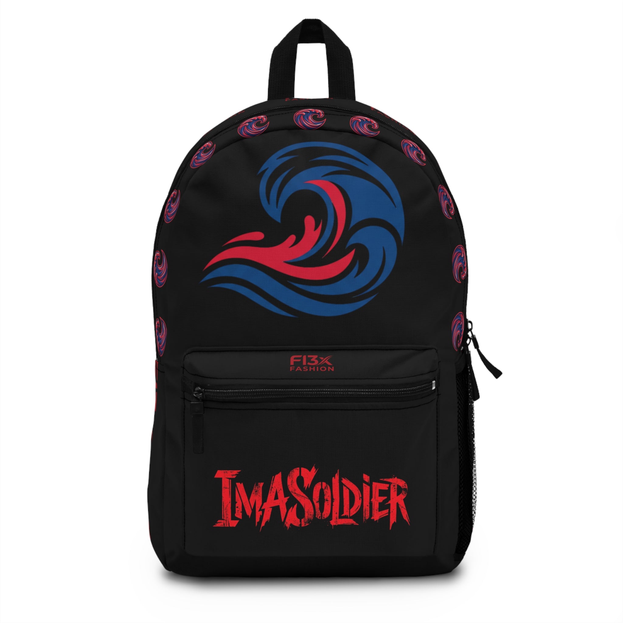 Imasoldier Graphic Backpack - Wave Emblem Streetwear School Bag