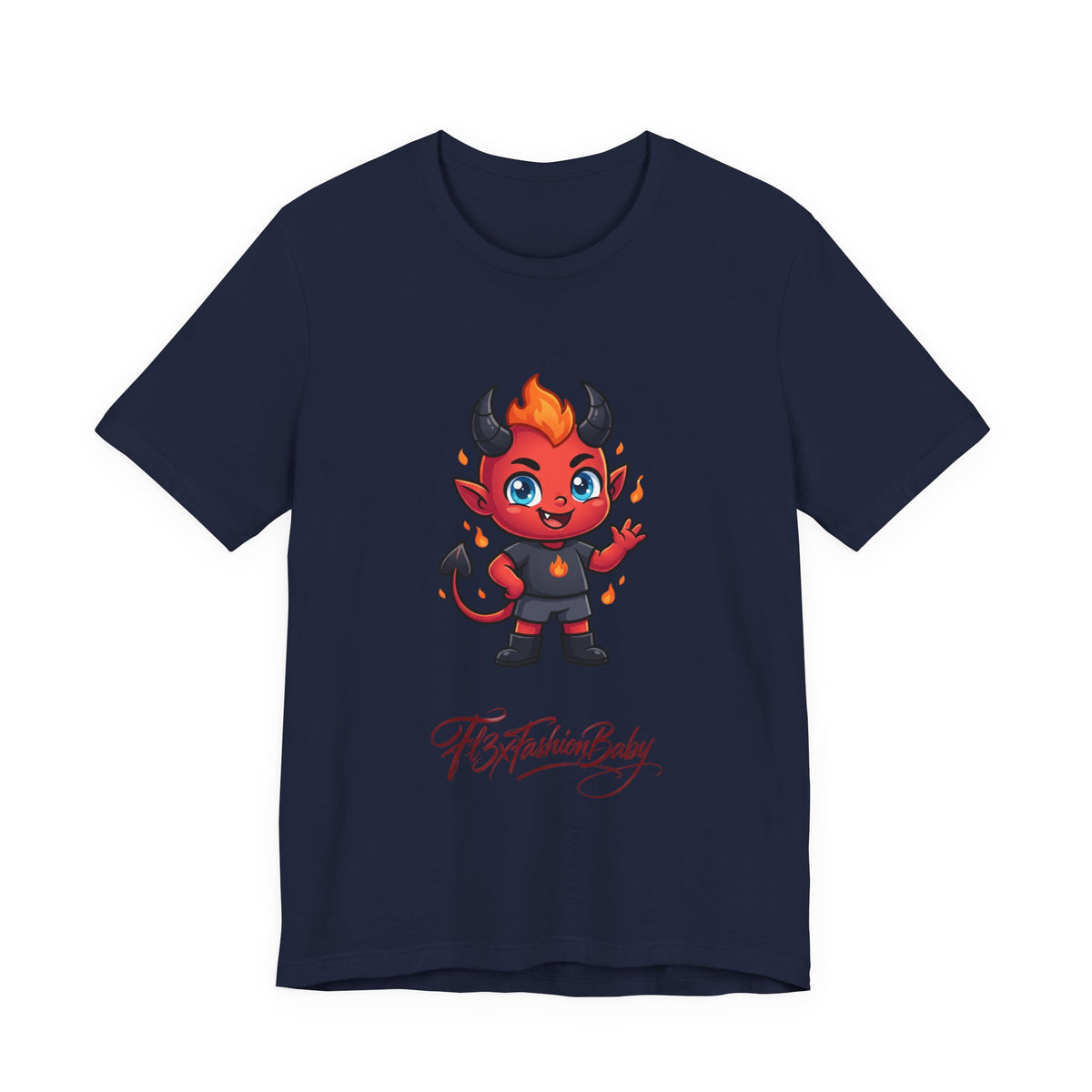 Devil Baby Graphic Tee — Cute Red Demon Cartoon Shirt