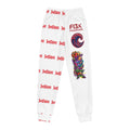 Youth Joggers — White All-Over-Print 'Invader' Streetwear Jogger with Colorful Wave & Power Graphics