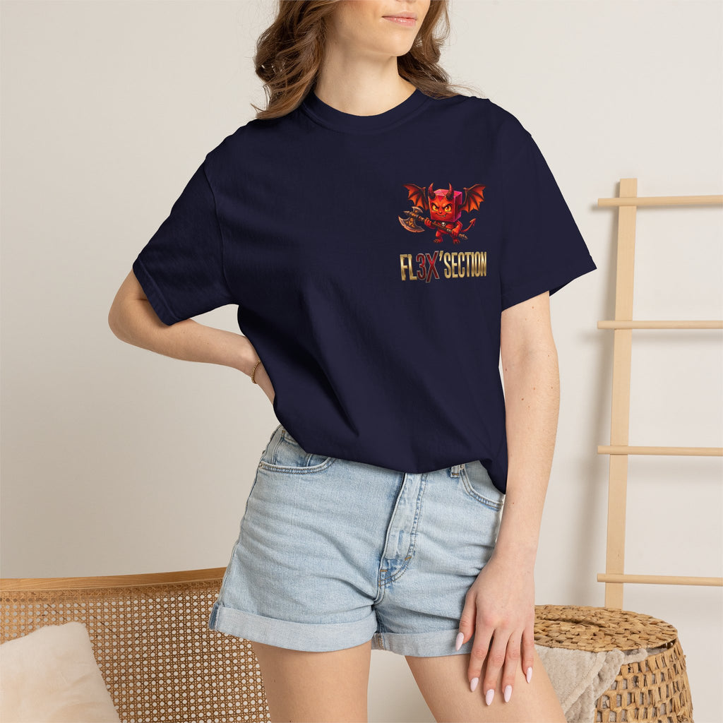 Devil Mascot T-Shirt — 'F13X Fashion' Graphic Tee (Front Chest & Back Print)