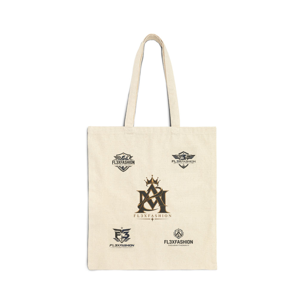 Canvas Tote Bag — Minimal Monogram Logos Cotton Shopper