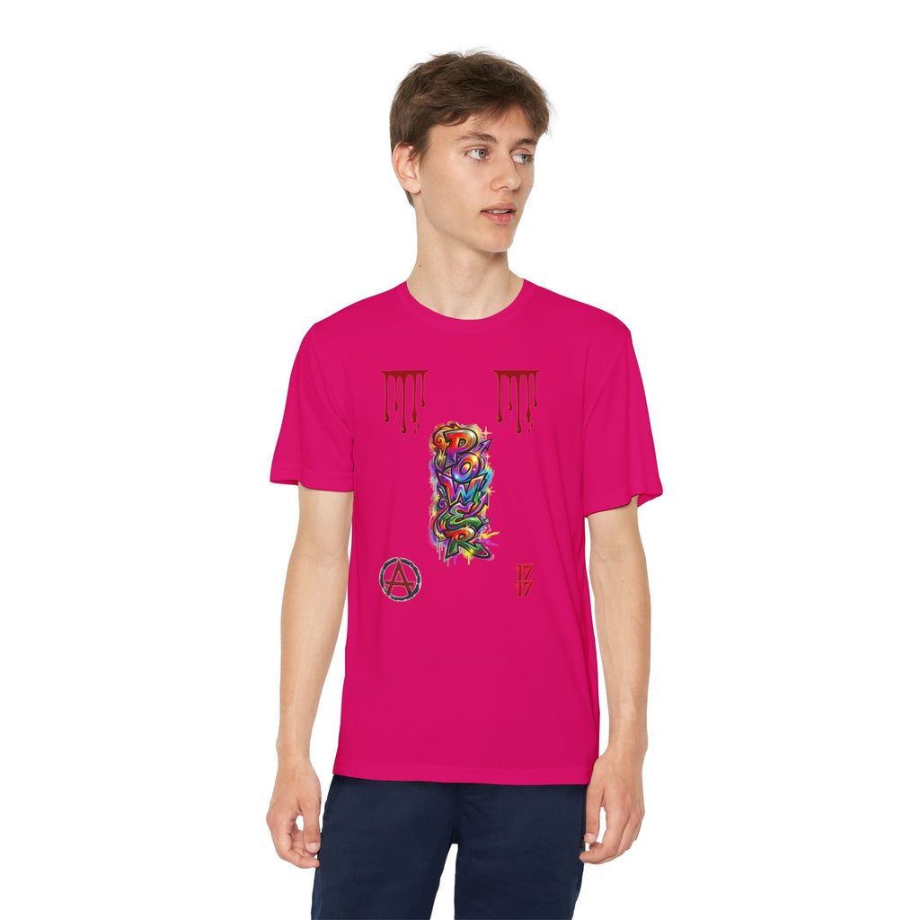 Youth Competitor Tee — Colorful Graffiti Anarchy Graphic T-Shirt