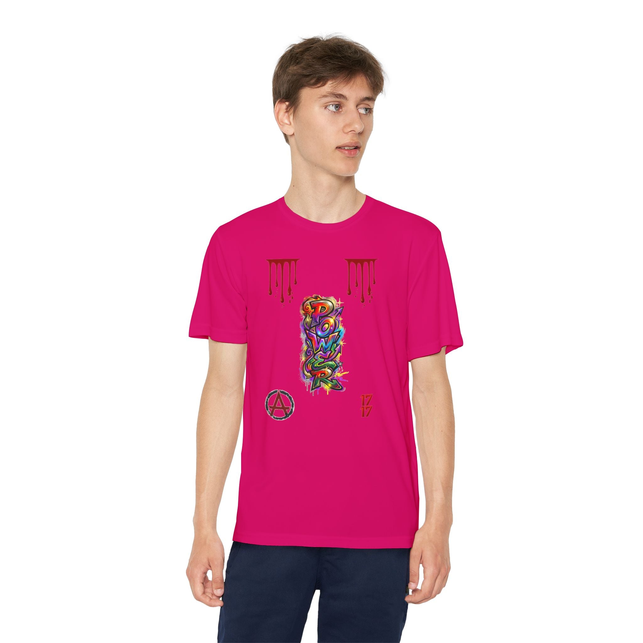 Youth Competitor Tee — Colorful Graffiti Anarchy Graphic T-Shirt