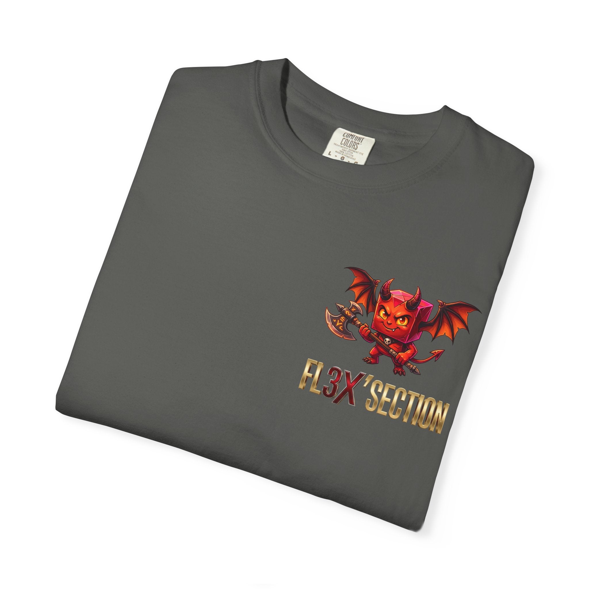 Devil Mascot T-Shirt — 'F13X Fashion' Graphic Tee (Front Chest & Back Print)