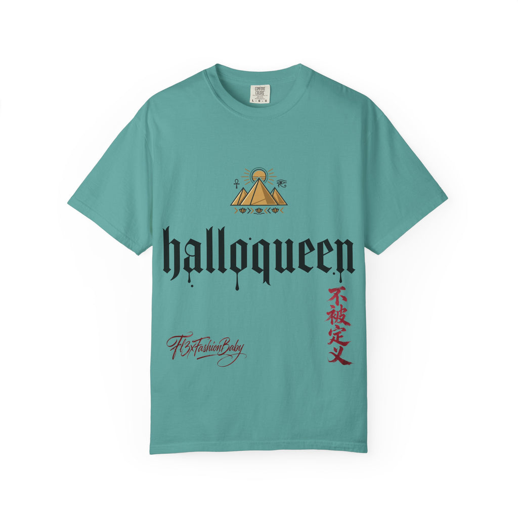 Halloqueen Graphic T-Shirt — Gothic Pyramid & All-Seeing Eye Streetwear